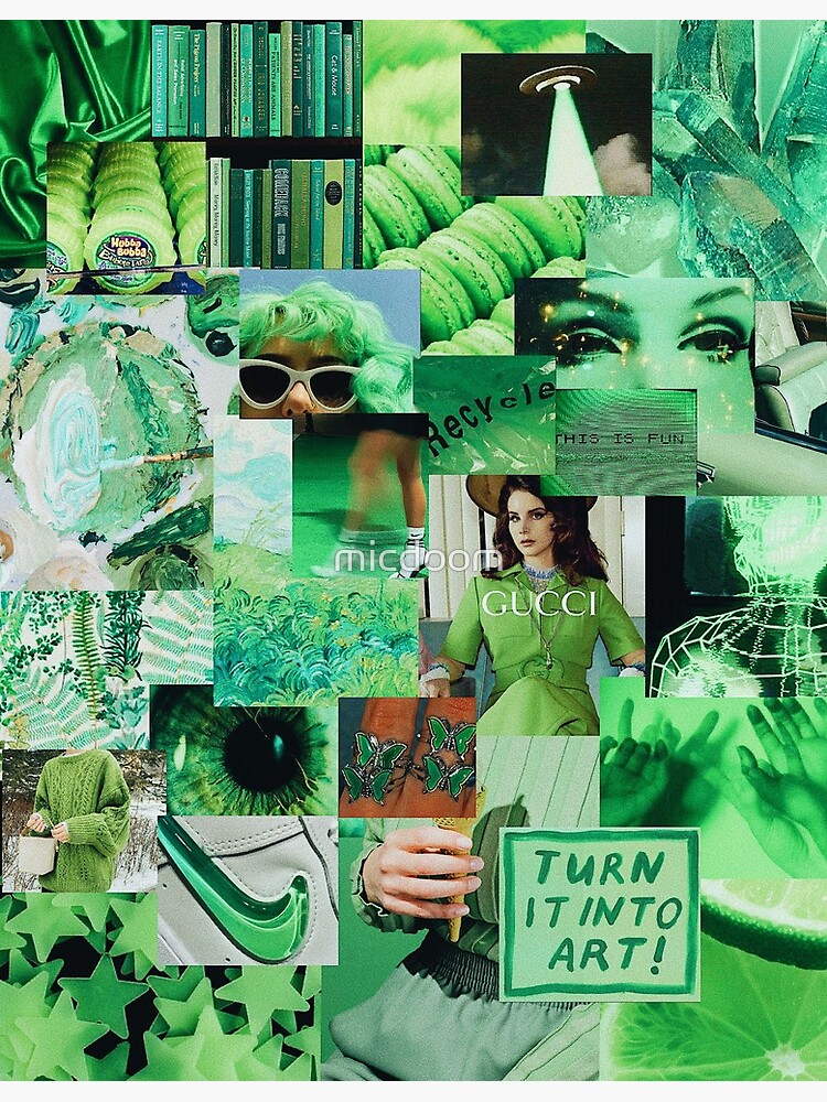 Green Aesthetic Collage For Laptop