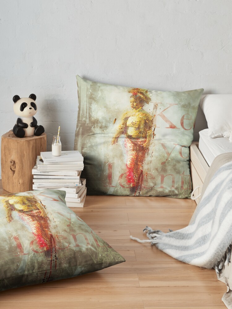 Alternative Ansicht von Balinesische Frau im Vintage-Grunge-Stil Bodenkissen