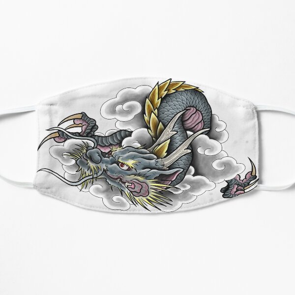 Japanese dragon design. Flat Mask