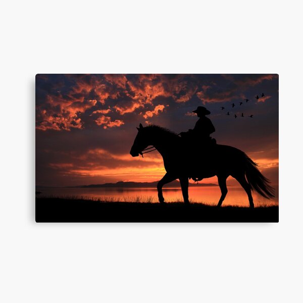 Cowboy Sunset Canvas Print