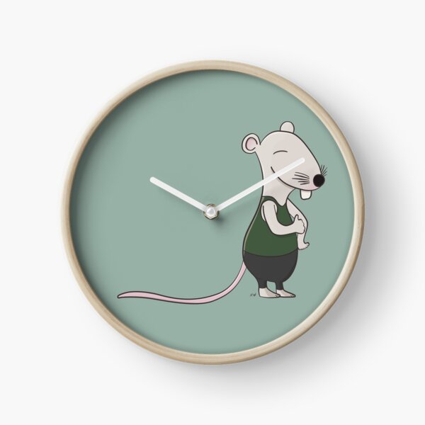 Friendly Cartoon Rat Clock