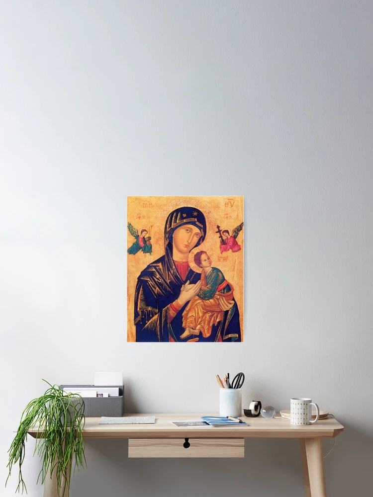 Our Lady Of Perpetual Help Handmade Greek Orthodox Icon Of