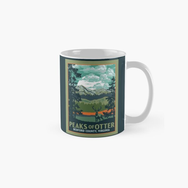 Vista previa del artículo con la obra «Peaks of Otter Virginia Blue Ridge Parkway Original WPA Poster Style Diseño de Parque Nacional», diseñado y vendido por giantstepdesign.
