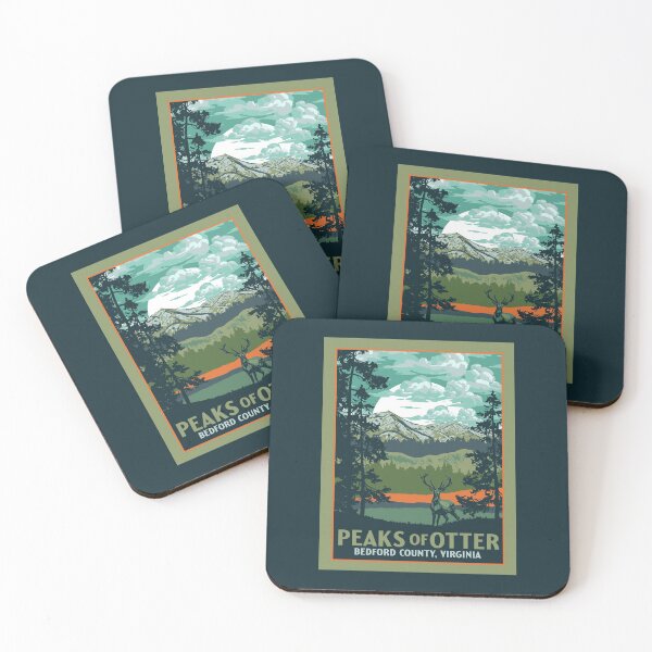 Item preview, Peaks of Otter Virginia Blue Ridge Parkway Original WPA Poster Style National Park Design designed and sold by giantstepdesign.