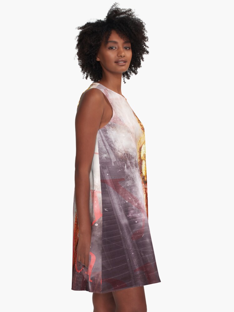Alternate view of Balinese Woman Vintage Art Grunge Style A-Line Dress