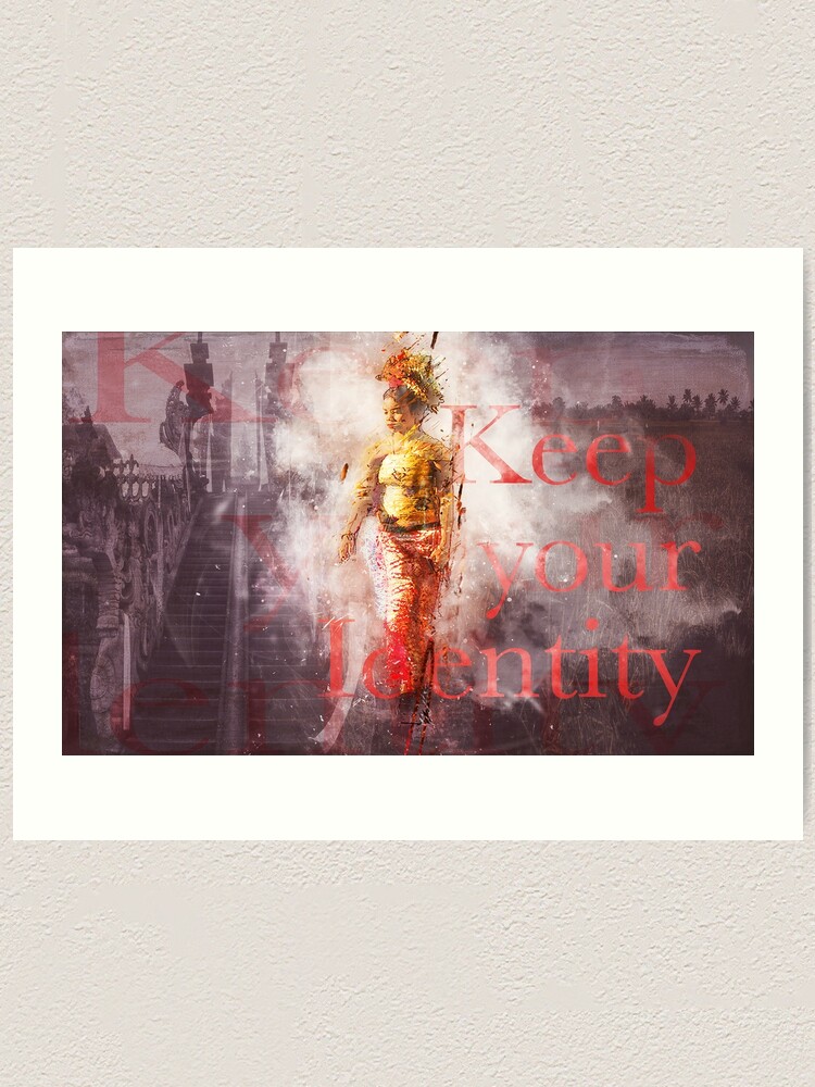 Alternate view of Balinese Woman Vintage Art Grunge Style Art Print