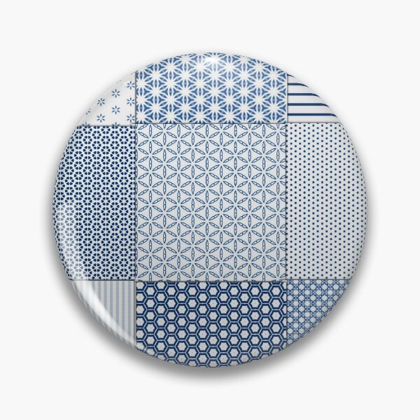 Item preview, Blue and White Faux Patchwork Pattern designed and sold by Clare Walker.