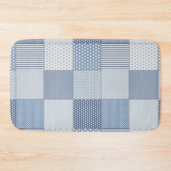 Item preview, Blue and White Faux Patchwork Pattern designed and sold by Clare Walker.
