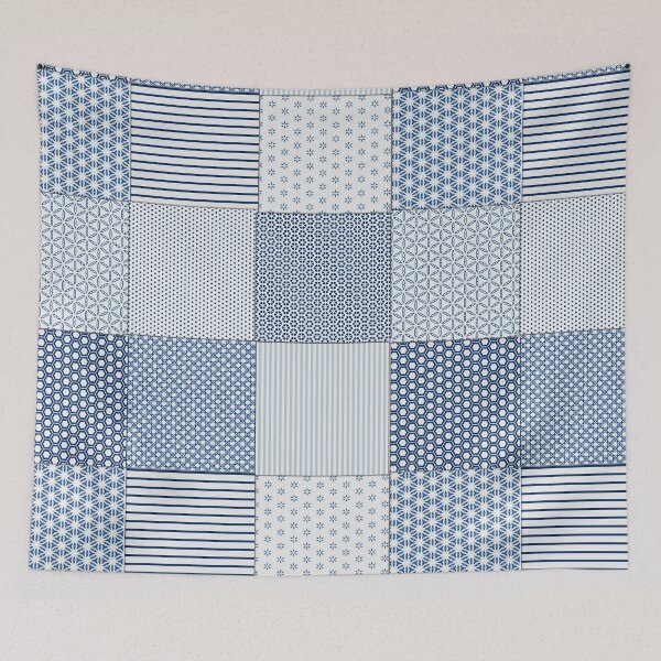 Item preview, Blue and White Faux Patchwork Pattern designed and sold by Clare Walker.