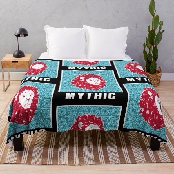 Item preview, Blue Maroon aesthetic patterns lion design designed and sold by MythicBrand.
