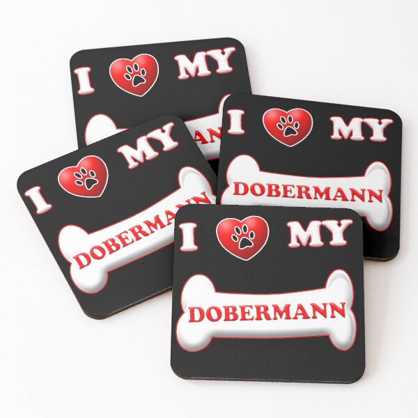 Item preview, Cute I LOVE MY DOBERMANN design with paw, bone and heart designed and sold by patriotazx.