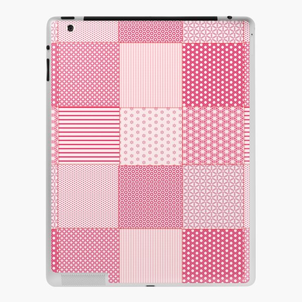 Red and White Faux Patchwork Pattern iPad Skin