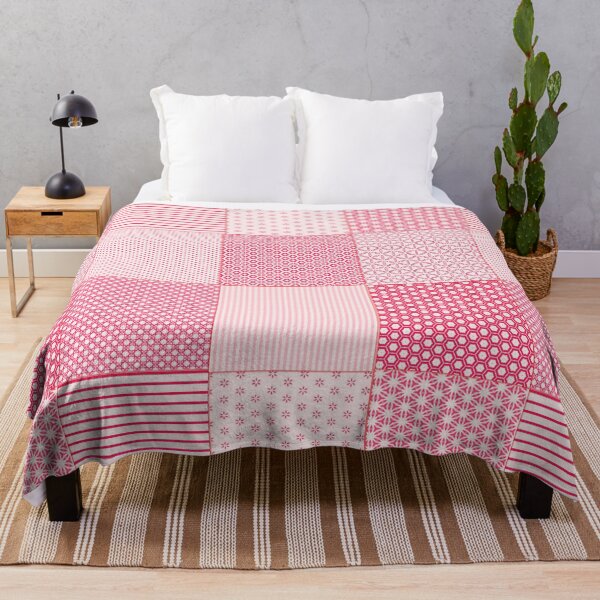 Item preview, Red and White Faux Patchwork Pattern designed and sold by Clare Walker.