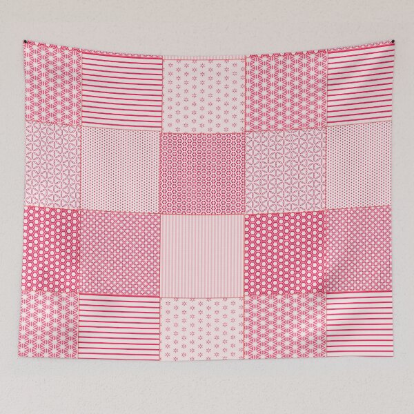 Item preview, Red and White Faux Patchwork Pattern designed and sold by Clare Walker.