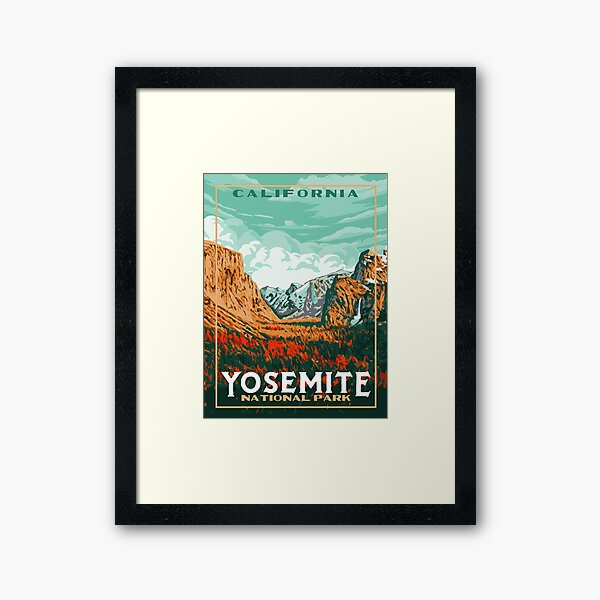Item preview, Yosemite National Park Original WPA Poster Style Retro Design designed and sold by giantstepdesign.