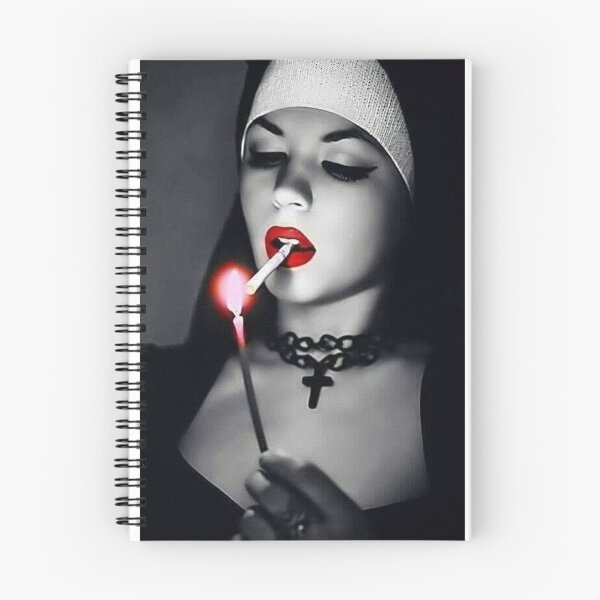 Item preview, Black And White Sexy Nun Smoking Cigarette designed and sold by shop4fun.