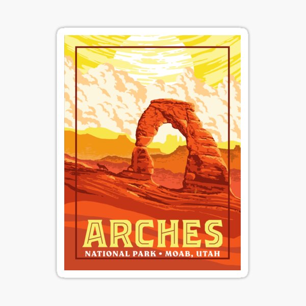 Item preview, Arches National Park Original WPA Poster Style Retro Utah Design designed and sold by giantstepdesign.