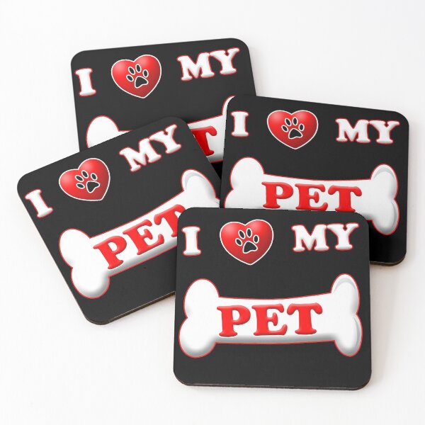 Item preview, Cute I LOVE MY PET design with paw, bone and heart designed and sold by patriotazx.