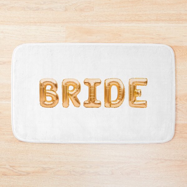 Item preview, Golden word BRIDE made of inflatable balloons. Gold foil balloon letters, concept of love and romance, wedding day decoration. designed and sold by Magryt.