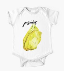 Body de manga corta Peridoto de acuarela con caligrafía - Birthstone de agosto