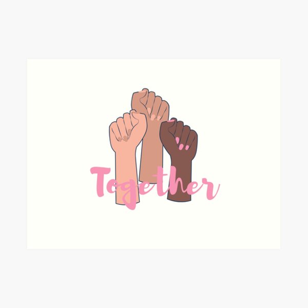 Pastel Together Hands Design Art Print