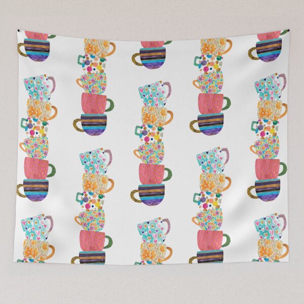 Item preview, Whimsical Patterned Teacup Print designed and sold by Kova  Rose.