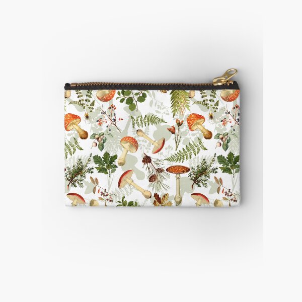 Item preview, Vintage toxic mushrooms forest Botanical Garden pattern on white Nightgarden designed and sold by UtArt.