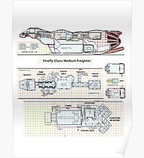 Serenity Firefly floorplan schematics Poster