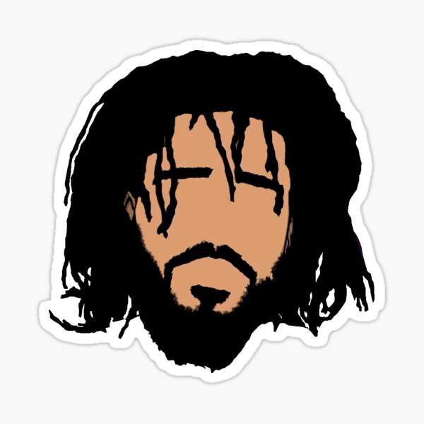 J. cole face art Sticker