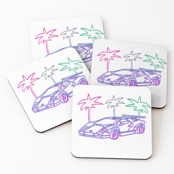 Item preview, NEON CAR AND PALM TREES PRINT designed and sold by maryumfahim.