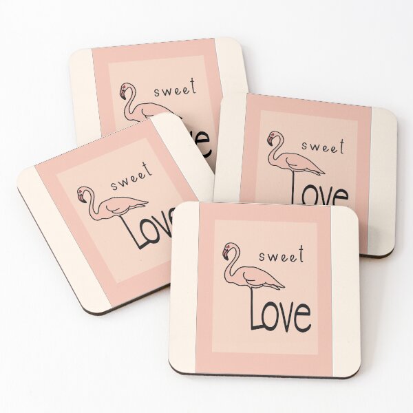 Flamingo Love Coasters (Set of 4)