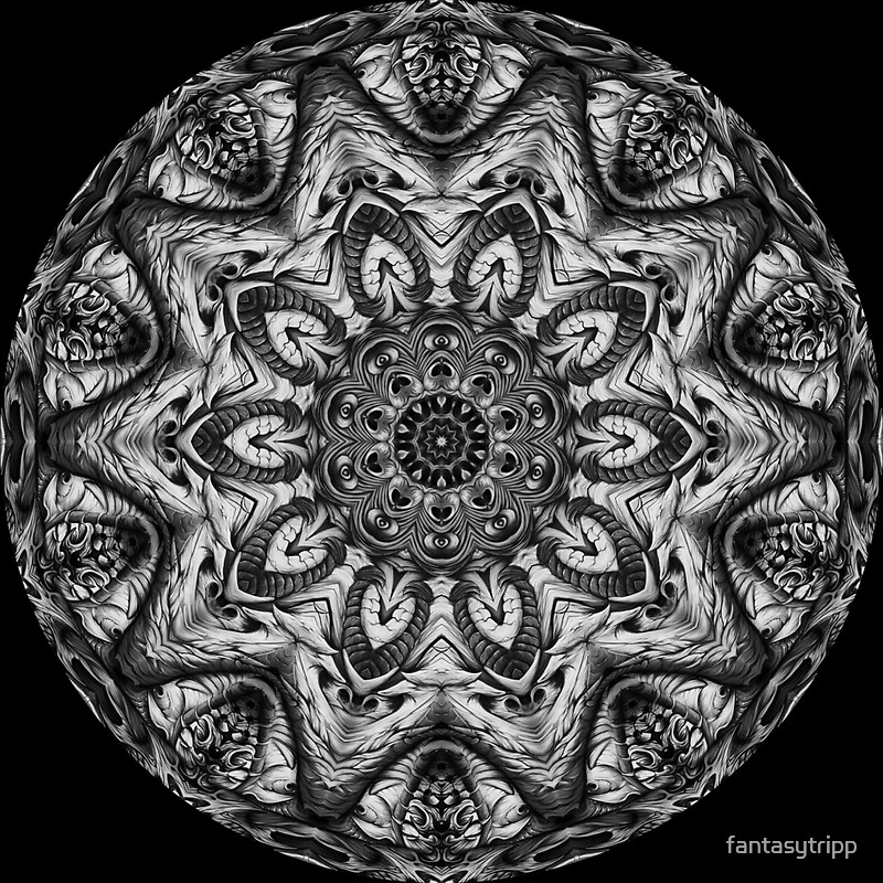 kaleidoscope image black and white