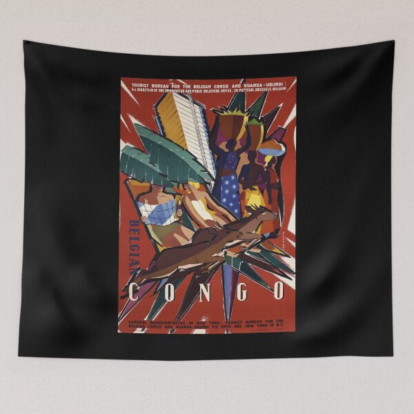 Item preview, Belgian Congo vintage travel poster designed and sold by stickart-marek.