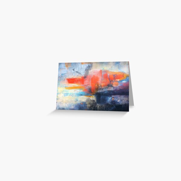 Blue Red Abstract Greeting Card