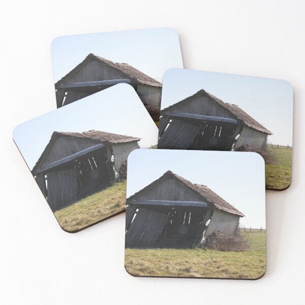 Item preview, Wood destroyed hut leaning in the meadow	 designed and sold by EstelleRossetti.