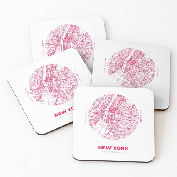 Item preview, New York Map - Pink designed and sold by Makestudio.