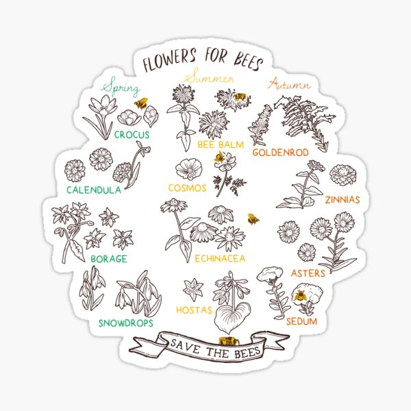 Flowers For Bees (Dark) Sticker