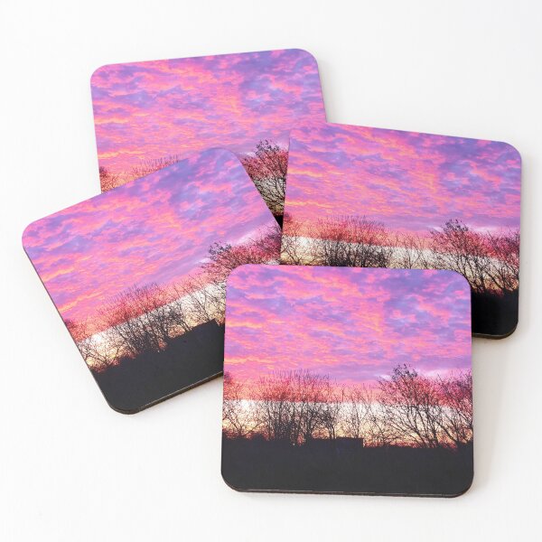 Item preview, Amazing Sunset Over Rooftops Pink Blue and Purple Clouds designed and sold by FortuneTee.