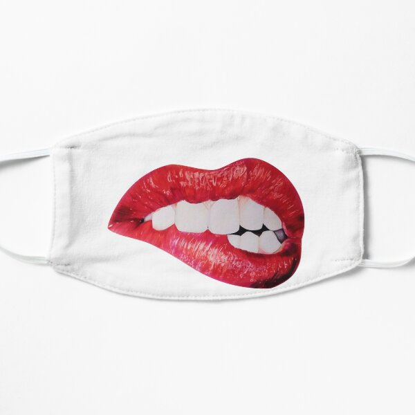 Sexy mordiendo mis labios Mascarilla plana