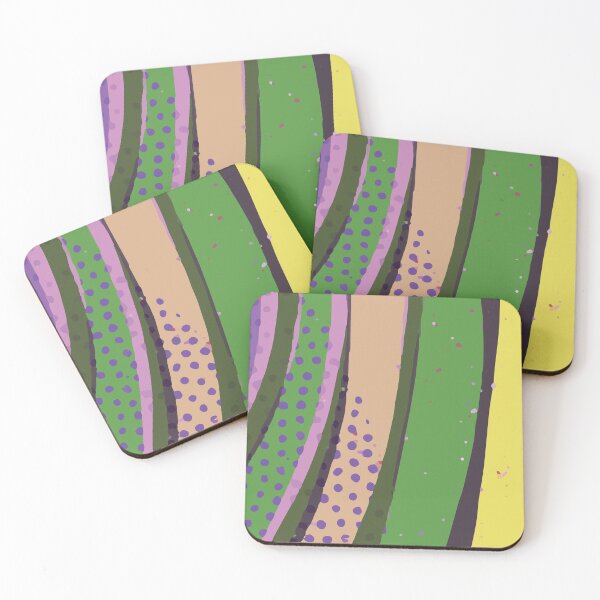 Item preview, Bold Abstract Lines Background Design in Purple Yellow Green Combination GC-115-7 designed and sold by GraphicCharms.