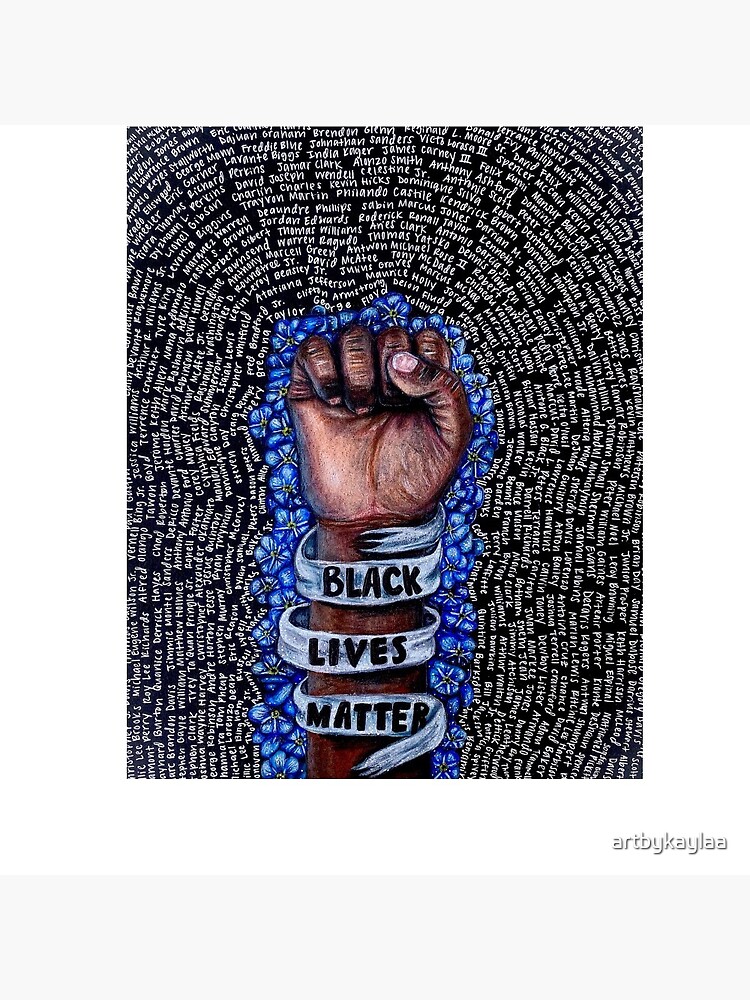 Black Lives Matter Fist With Forget-Me-Nots by artbykaylaa