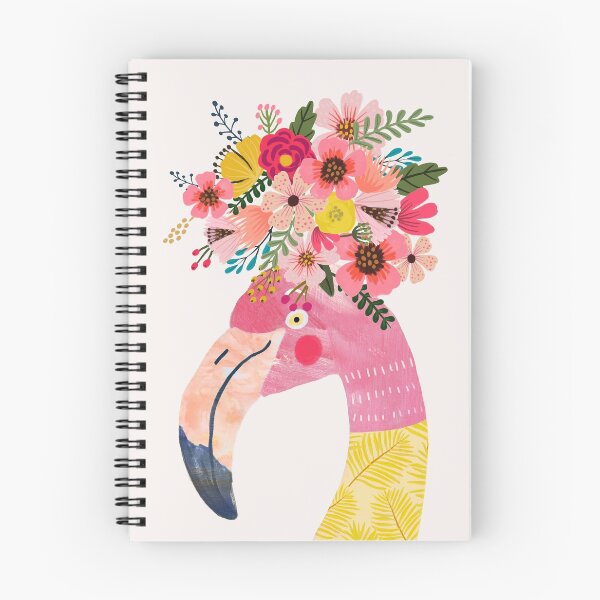 Artikelvorschau, Süßer Flamingo in Pink und Gelb mit Blumen auf dem Kopf entworfen und verkauft von MiaCharro.