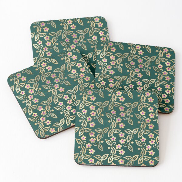 Item preview, Chinese Dragons Eastern Garden Gold Floral Pattern designed and sold by digitalvintage.