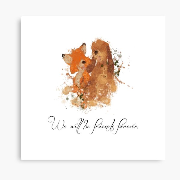 fox and the hound - we will be friends forever - splat art work Canvas Print