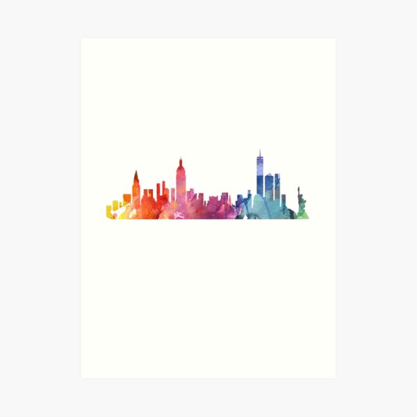 New York Colourful Skyline 2 Art Print