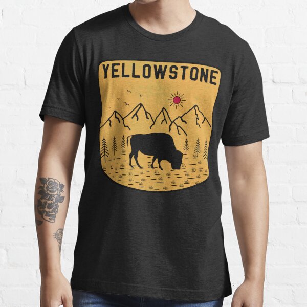 Vintage Retro Yellowstone National Park Wyoming USA Bison 80s 70s Style  Essential T-Shirt for Sale by merchzy