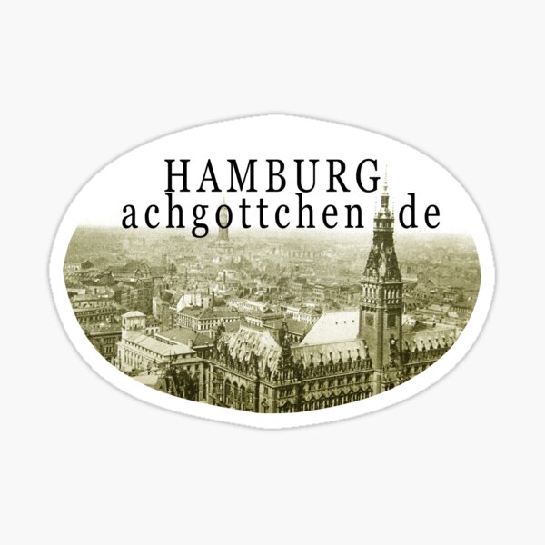 Rathaus Hamburg 120 years ago Sticker