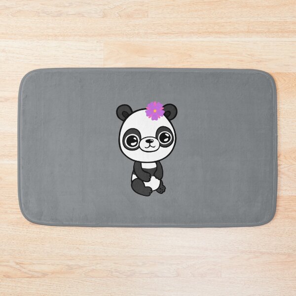 Item preview, Cute panda with pink and violet flower designed and sold by jakezbontar.
