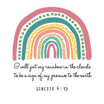 I Will Put My Rainbow in the Clouds - Genesis 9:13 Vintage Bible Page –  Parody Art Prints