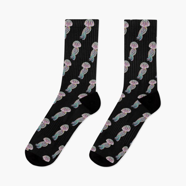 Item preview, Ethereal Rainbow Jellyfish Print Dark designed and sold by DoodleMaus.